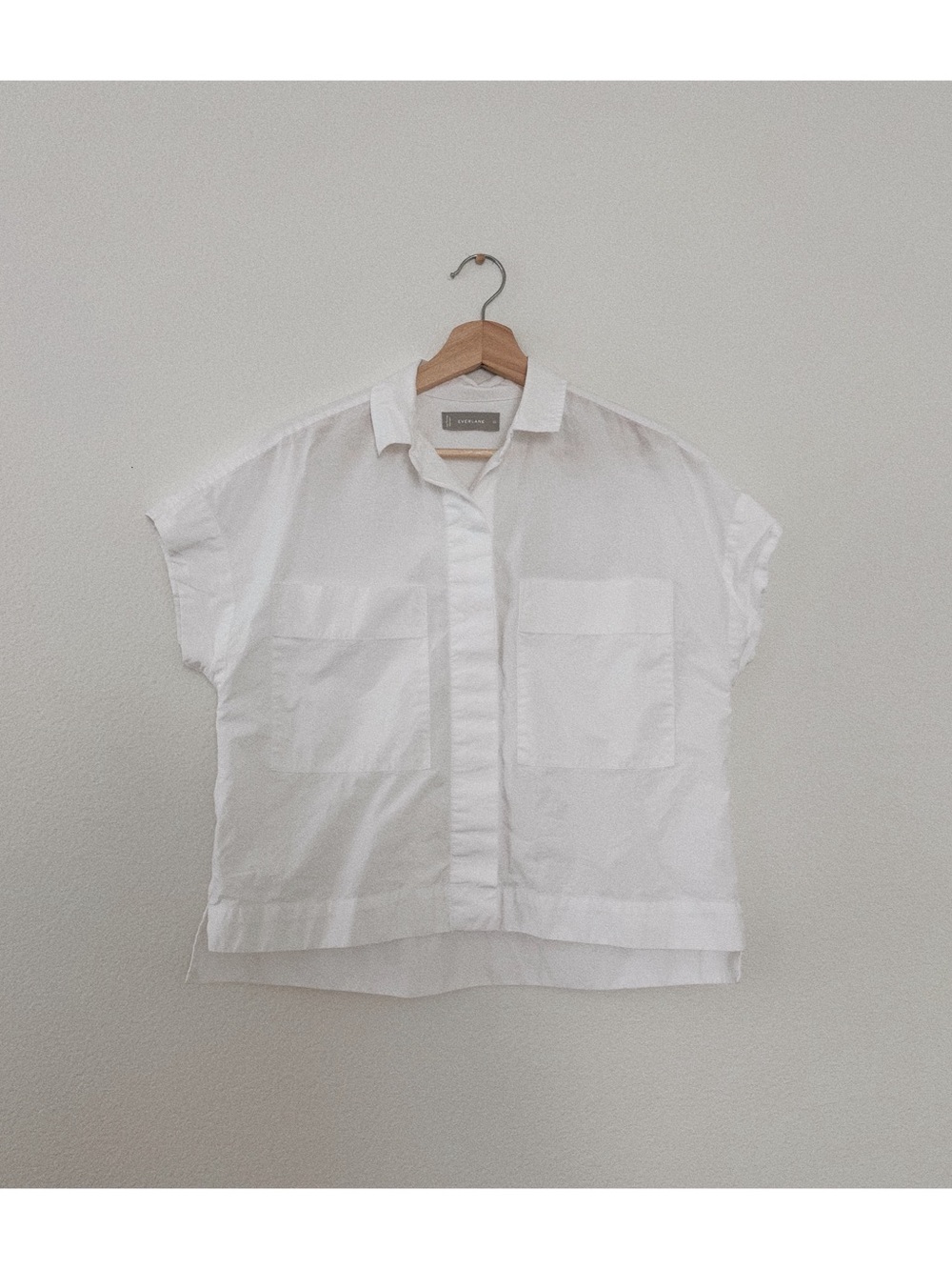 everlane the poplin short-sleeve box shirt